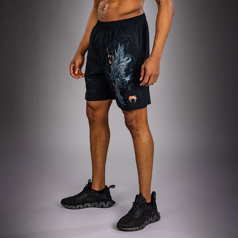 Pantaloni scurți de antrenament pentru bărbați Venum Thunder Dragon Training Black/Grey/Copper 4