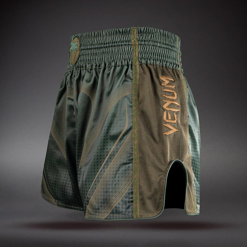 Pantaloni scurți de antrenament Venum Stealth Muay Thai Khaki/Dark Green 3