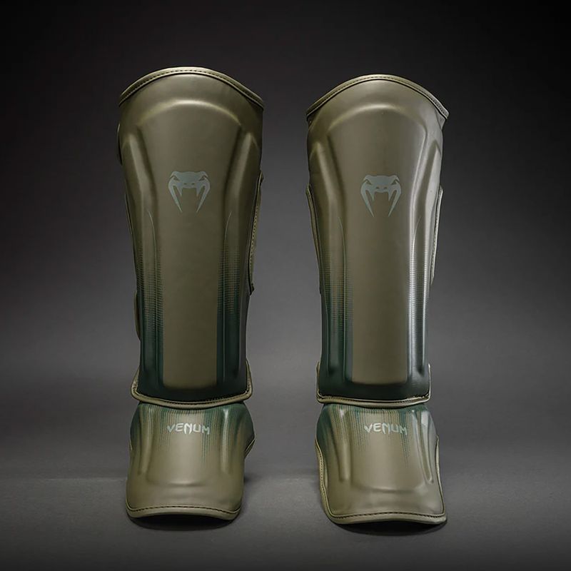 Protecții pentru tibie și picioare Venum Stealth Shin khaki/dark green 2