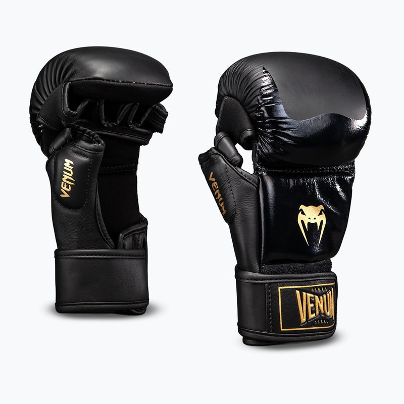 Mănuși de MMA Venum Attack 2.0 Sparring Leather black/gold 2