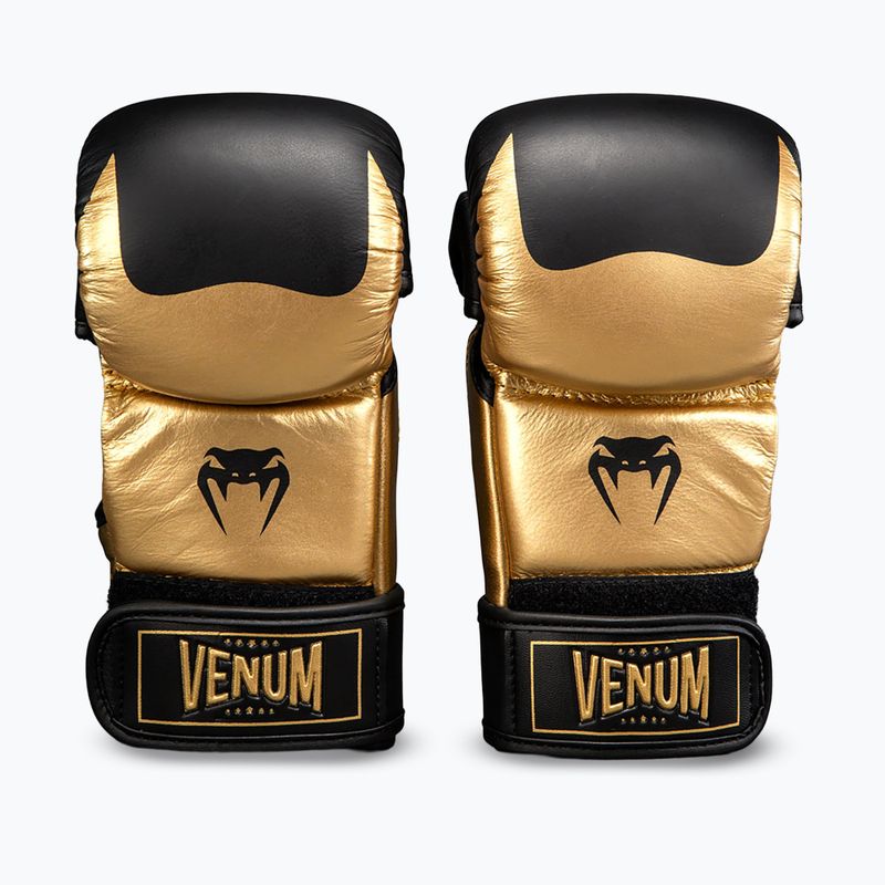 Mănuși de MMA Venum Attack 2.0 Sparring Leather gold/black 2