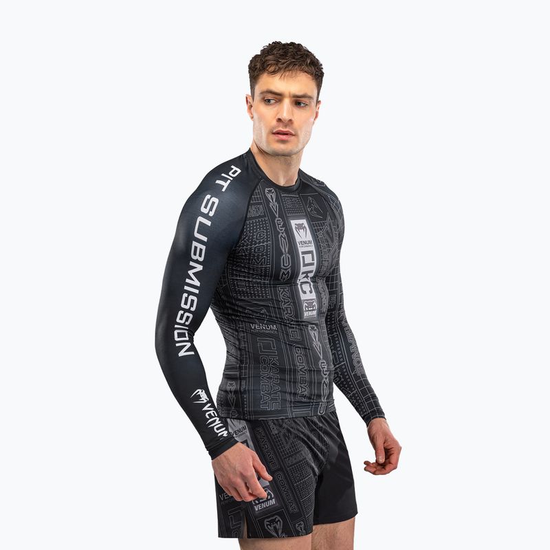 Rashguard cu mânecă lungă pentru bărbați Venum Karate Combat black/grey 3
