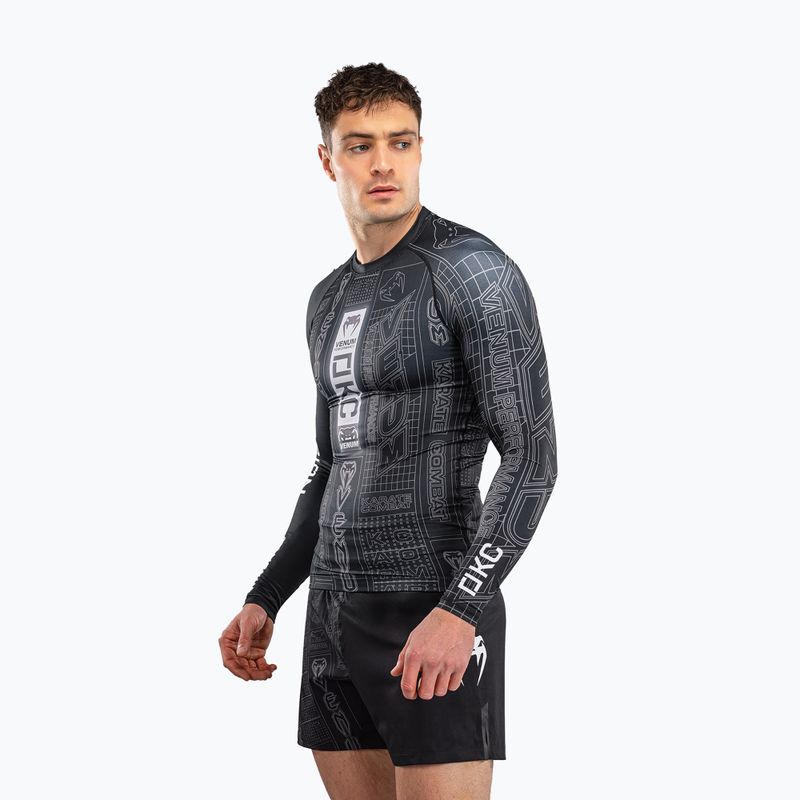 Rashguard cu mânecă lungă pentru bărbați Venum Karate Combat black/grey 4