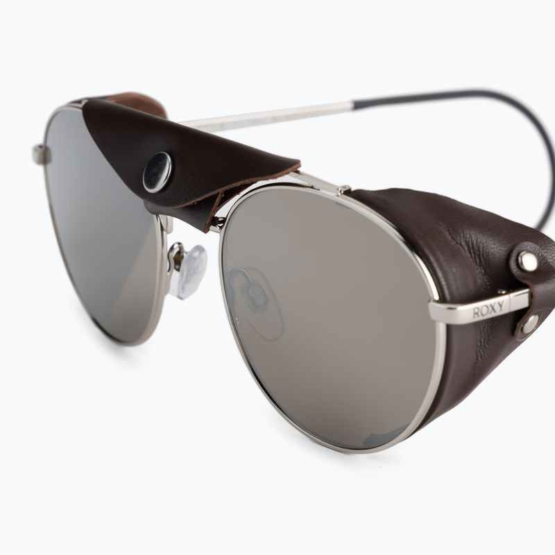Ochelari de soare pentru femei ROXY Blizzard 2021 shiny silver/brown leather 4