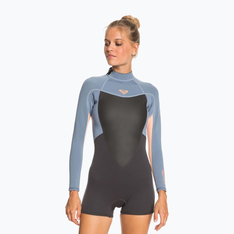 Costumul de neopren pentru femei ROXY 2/2 Prologue BZ LS SP FL 2021 cloud black/powderdgrey/sunglow