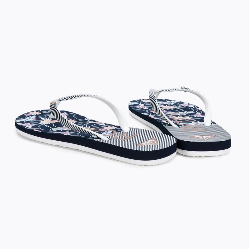 Flip flop pentru copii ROXY Pebbles VII G 2021 white/stripe 3