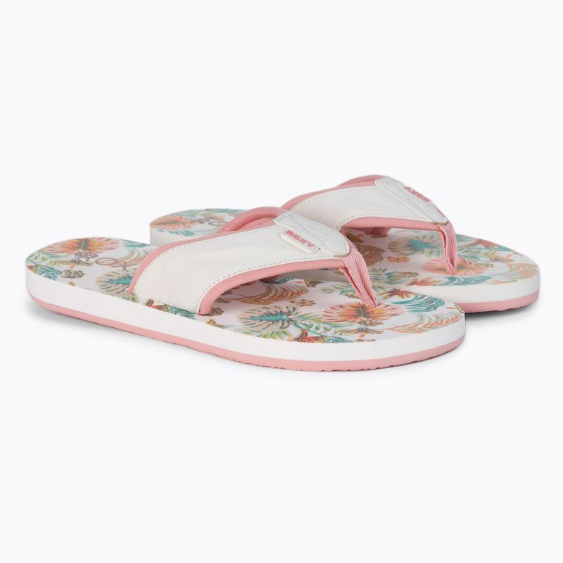 Flip flop pentru femei ROXY Coastin Print 2021 white/pink 5