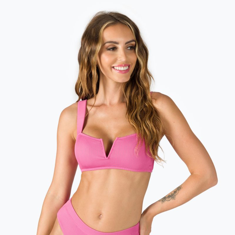 Costum de baie top ROXY Love The Coco V 2021 pink guava