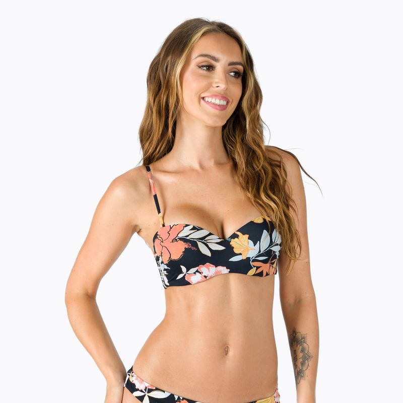 Costum de baie top ROXY Beach Classics Moulded Bandeau 2021 anthracite/island vibes
