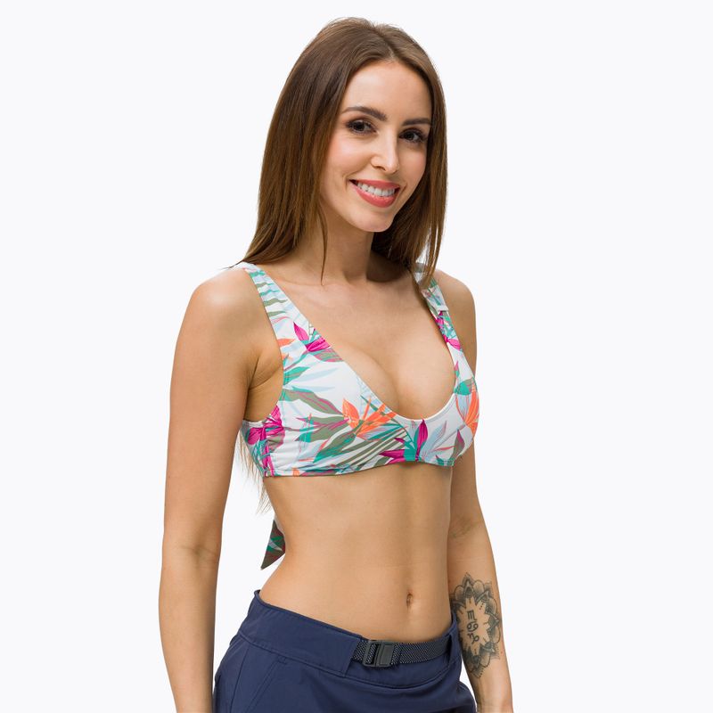 Costum de baie top ROXY Beach Classics Elongated Triangle 2021 bright white/floral of paradis