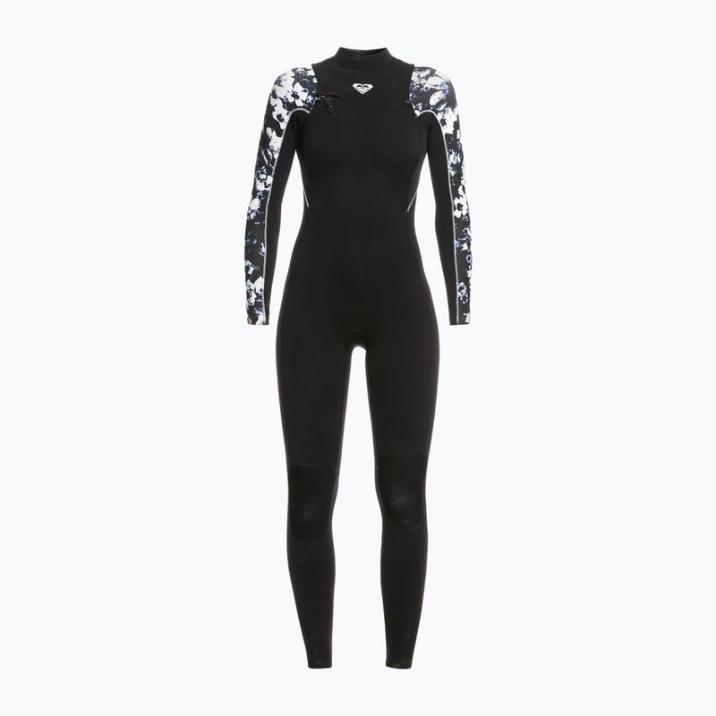 Costumul de neopren pentru femei ROXY 3/2 Elite XT ST Printed FZ GBS 2021 true black/black flowers