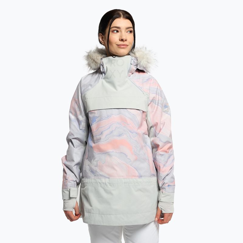 Jachetă de snowboard pentru femei ROXY Chloe Kim Overhead 2021 gray violet marble