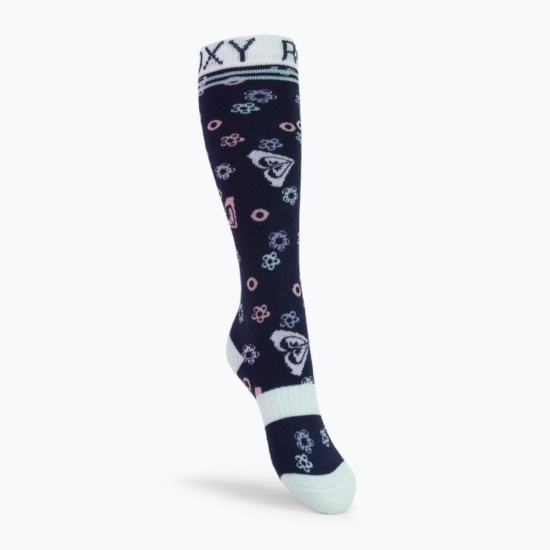 Șosete de snowboard pentru copii ROXY Frosty 2021 medieval blue neo logo