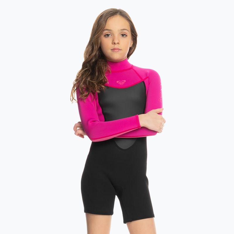 Costum de înot pentru copii ROXY 2/2 Proloue BZ SP FL festival fuchsia