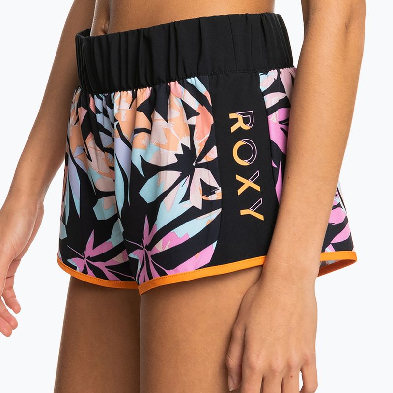 Pantaloni scurți de baie pentru femei ROXY Active 2021 anthracite zebra jungle 5