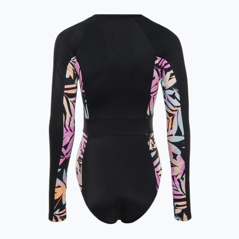 Costum de baie dintr-o singură piesă pentru femei ROXY Active Onesie 2021 anthracite zebra jungle 2