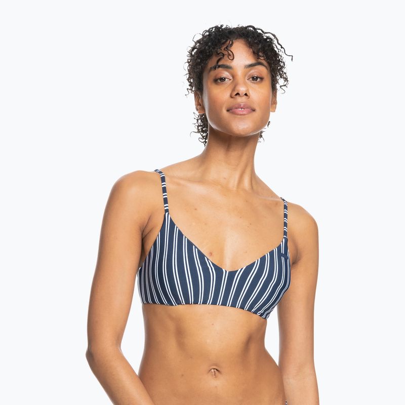 Costum de baie top ROXY Into The Sun Athletic Triangle 2021 mood indigo novela stripe vert 2