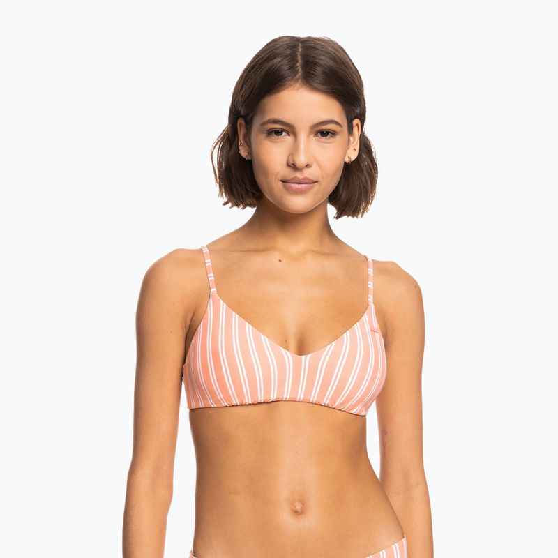 Costum de baie top ROXY Into The Sun Athletic Triangle 2021 papaya punch novelta stripe h 4
