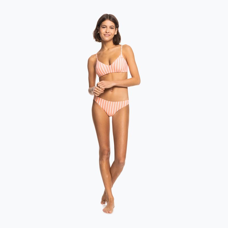 Costum de baie top ROXY Into The Sun Athletic Triangle 2021 papaya punch novelta stripe h 6