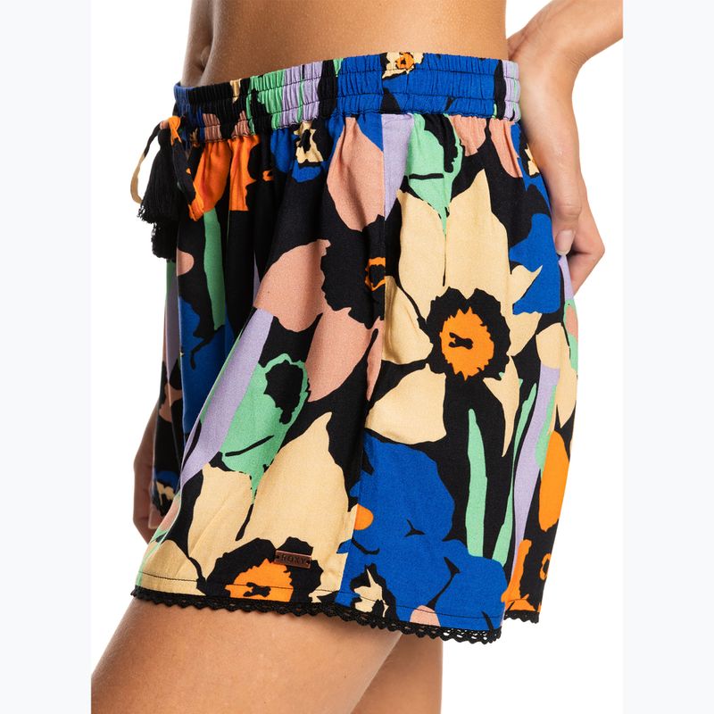 Pantaloni scurți de baie pentru femei ROXY Salty Tan 2021 anthracite flower jammin 6