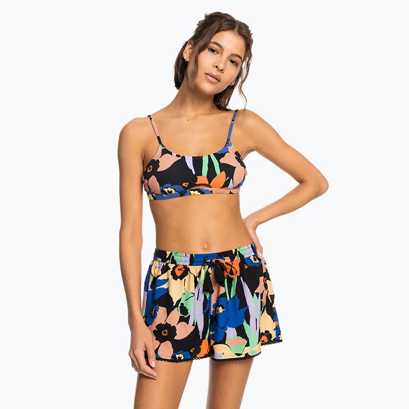 Pantaloni scurți de baie pentru femei ROXY Salty Tan 2021 anthracite flower jammin 2