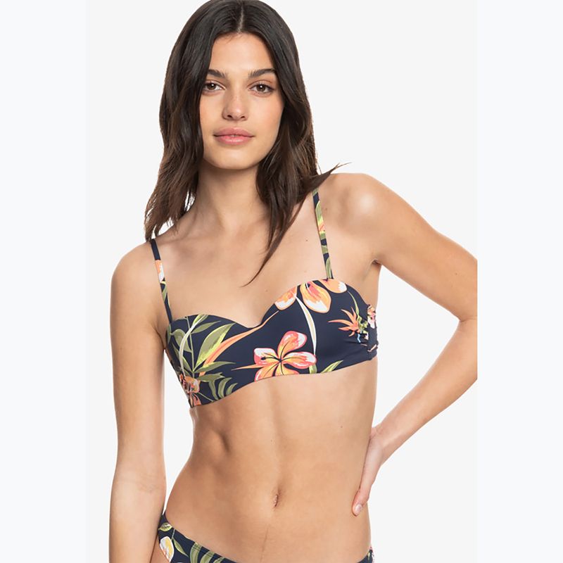 Costum de baie top ROXY Into The Sun Mold Bandeau 2021 mood indigo tropical depht 7