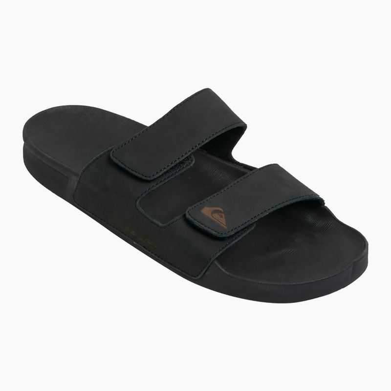 Papuci pentru bărbați Quiksilver Rivi Leather Double Adjust black 1