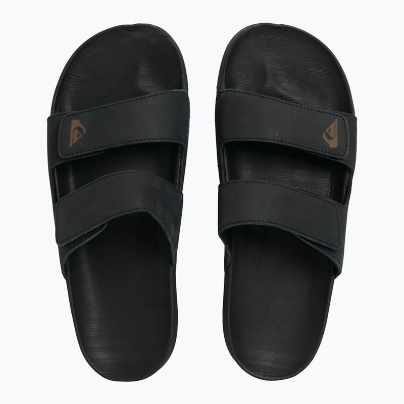 Papuci pentru bărbați Quiksilver Rivi Leather Double Adjust black 1 2