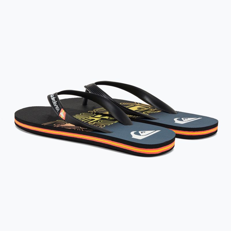 Quiksilver bărbați Molokai Wordblock flip flop negru și albastru AQYL101287 3