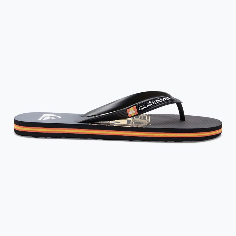 Quiksilver bărbați Molokai Wordblock flip flop negru și albastru AQYL101287 10