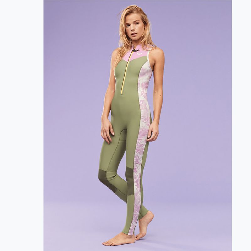 Costum de înot pentru femei ROXY 1.5 mm Long John palmed out light gray 9