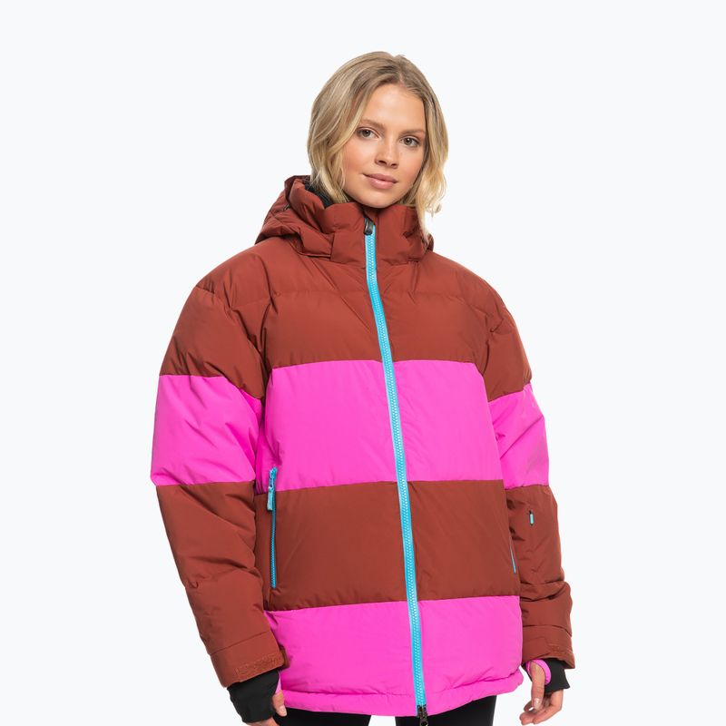 Jachetă de snowboard pentru femei ROXY X Rowley Block Puffer arsă henna