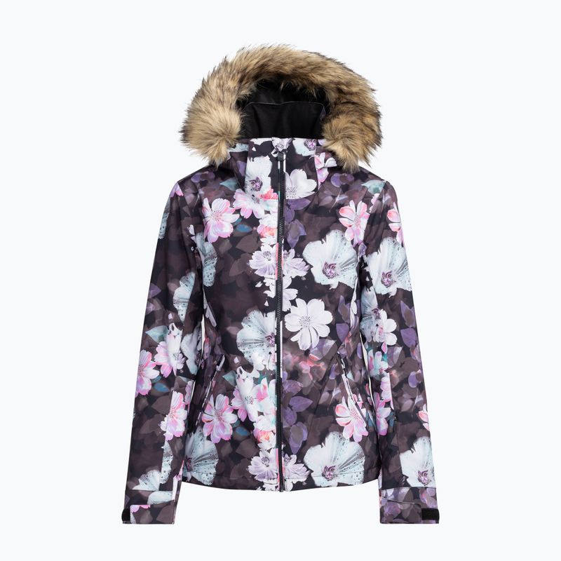 Jacheta de snowboard pentru femei ROXY Jet Ski negru adevărat floare neclară floare 10