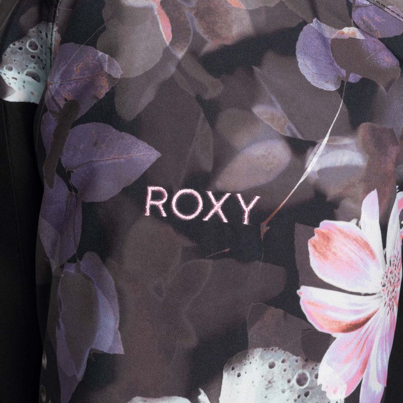 Jachetă de snowboard pentru copii ROXY Greywood Girl negru adevărat floare neclară floare 7