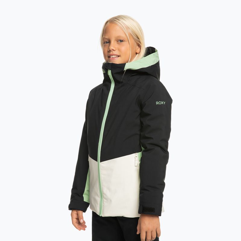 Jachetă snowboard pentru copii ROXY Silverwinter Girl negru adevărat 2