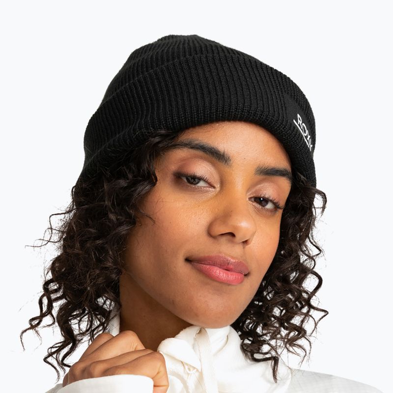 Șapcă de snowboard pentru femei ROXY Folker Beanie Beanie negru adevărat