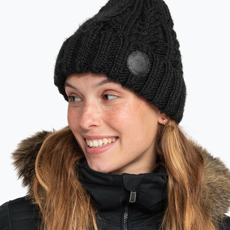 Șapcă de snowboard pentru femei ROXY Tram Beanie negru adevărat 9