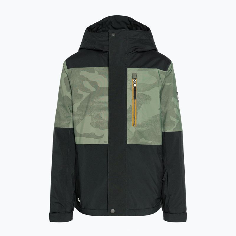 Quiksilver Mission Printed Block Youth spray camuflaj cu coroană de lauri pentru copii jachetă de snowboard pentru copii