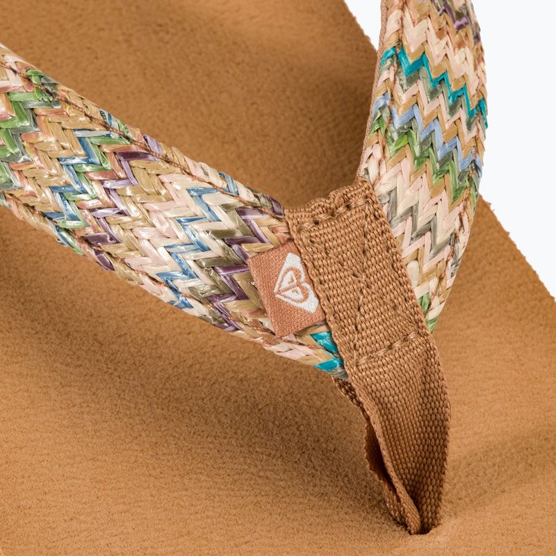 Papuci pentru femei  ROXY Porto Raffia II multi/olive 8