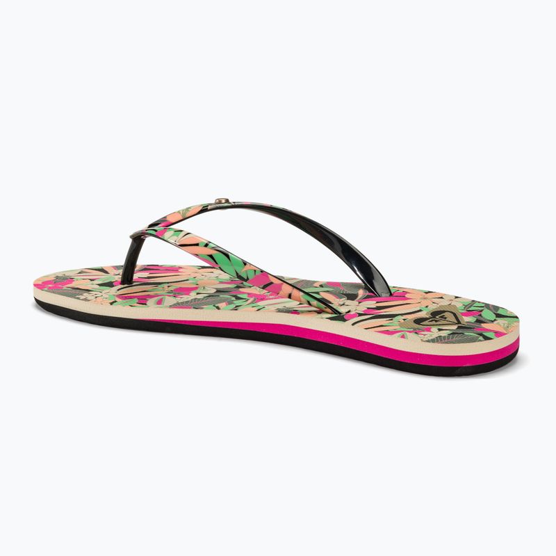 Papuci pentru femei  ROXY Portofino III black/pink/soft lime 3