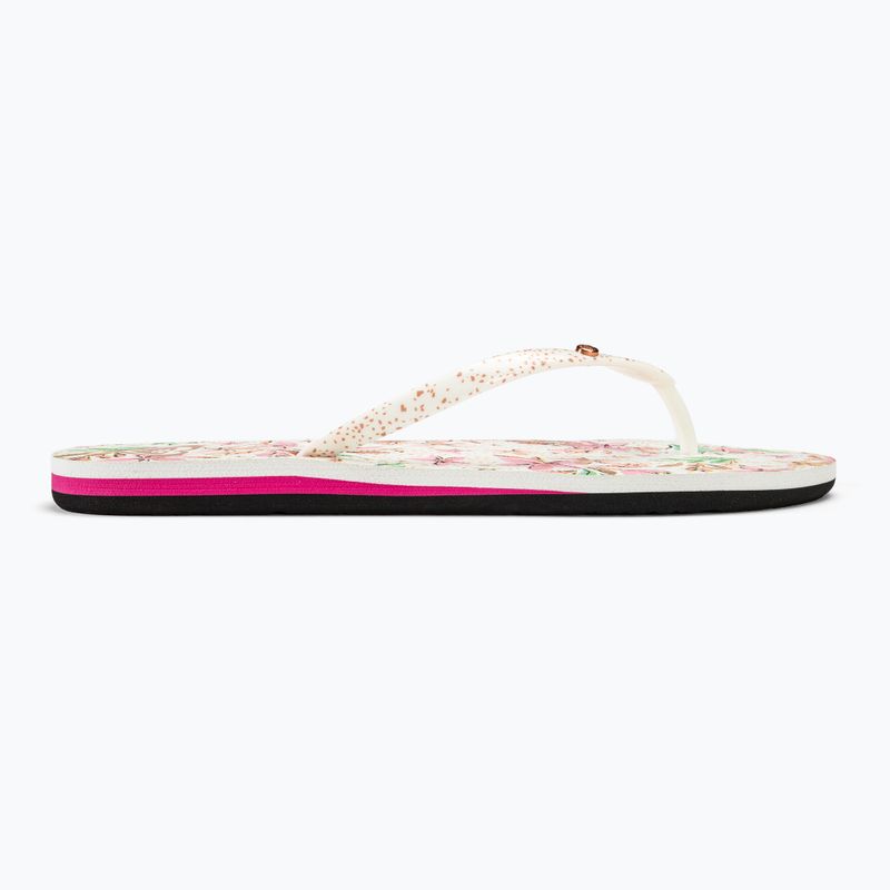 Papuci pentru femei  ROXY Portofino III white/crazy pink print 2