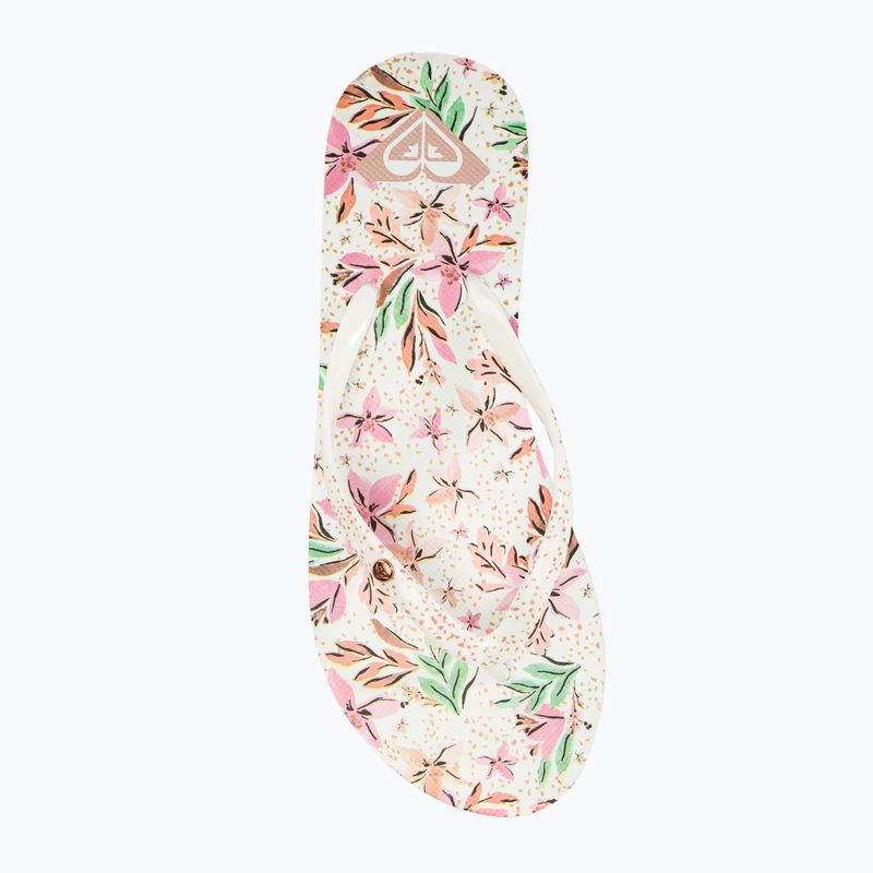 Papuci pentru femei  ROXY Portofino III white/crazy pink print 6