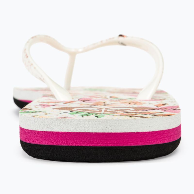 Papuci pentru femei  ROXY Portofino III white/crazy pink print 7