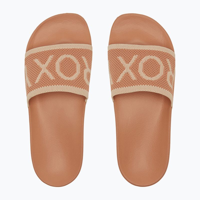 Papuci pentru femei ROXY Slippy Knit wheat/turkish coffee 2