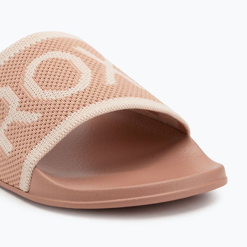 Papuci pentru femei ROXY Slippy Knit wheat/turkish coffee 7