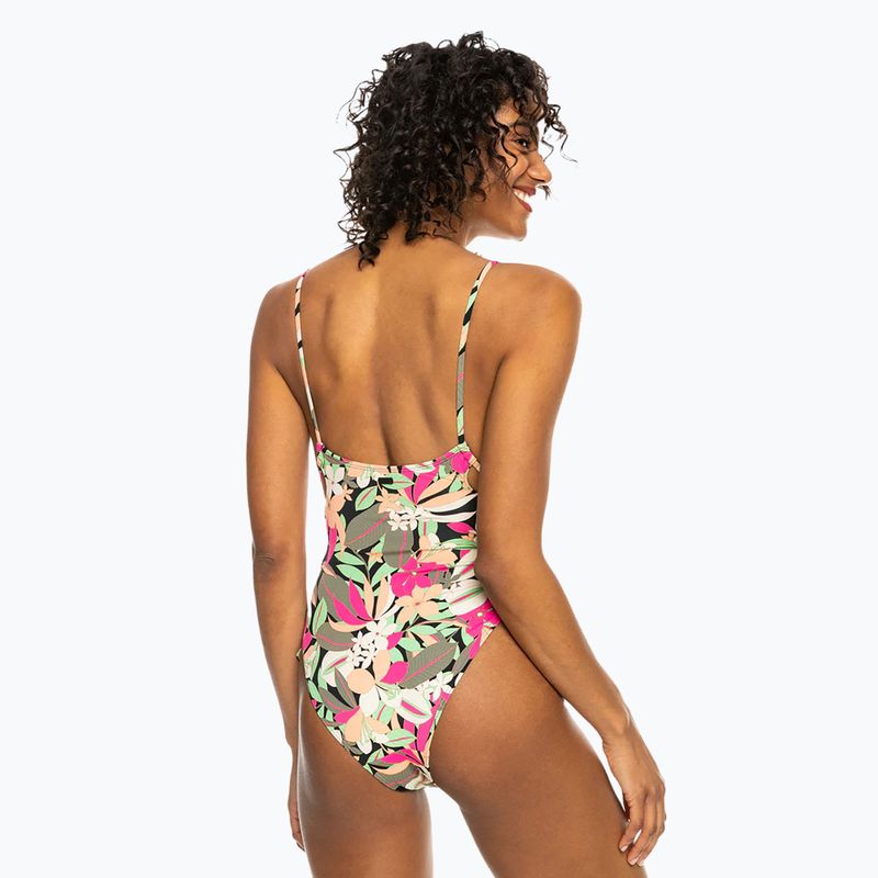 Costum de baie dint-o piesă pentru femei ROXY Printed Beach Classics Lace UP anthracite palm song s 4