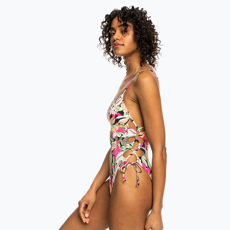 Costum de baie dint-o piesă pentru femei ROXY Printed Beach Classics Lace UP anthracite palm song s 5