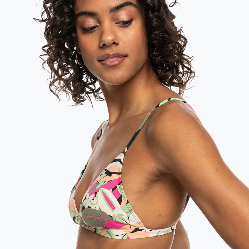 Partea de sus a costumului de baie ROXY Printed Beach Classics Tri anthracite palm song s