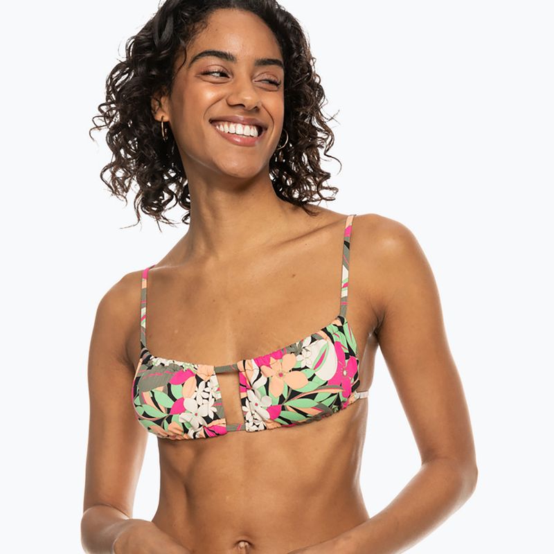 Partea de sus a costumului de baie ROXY Printed Beach Classics Bralette anthracite palm song s 2