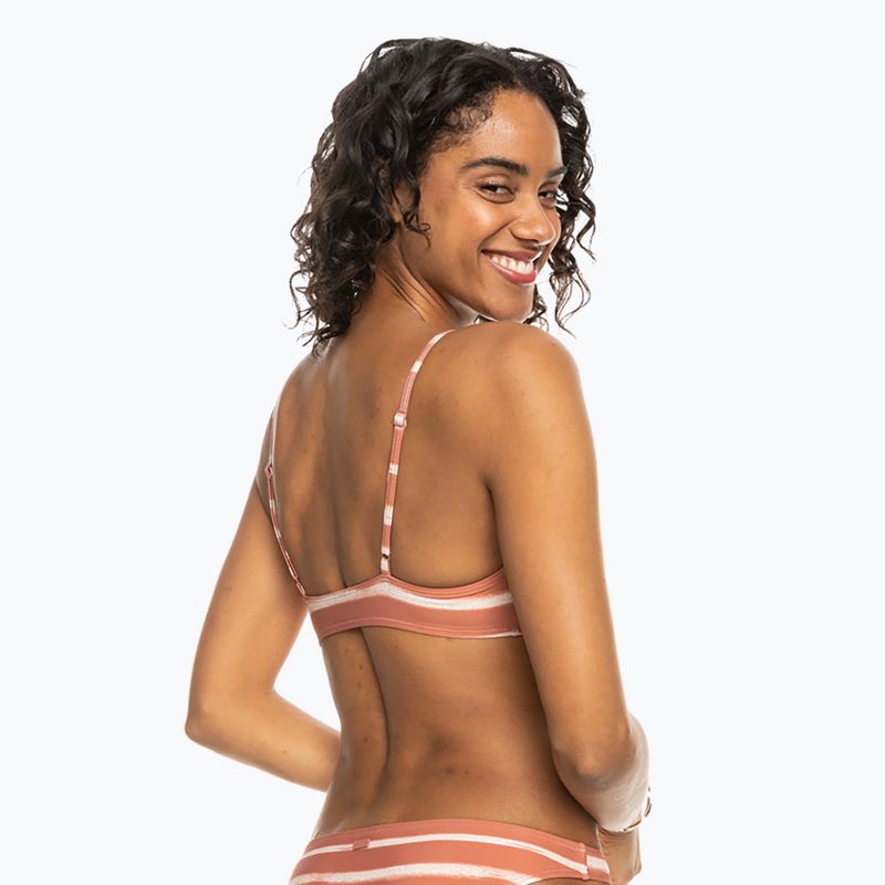 Partea de sus a costumului de baie ROXY Printed Beach Classics cedar wood happy stripe